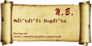 Mátéfi Bogáta névjegykártya